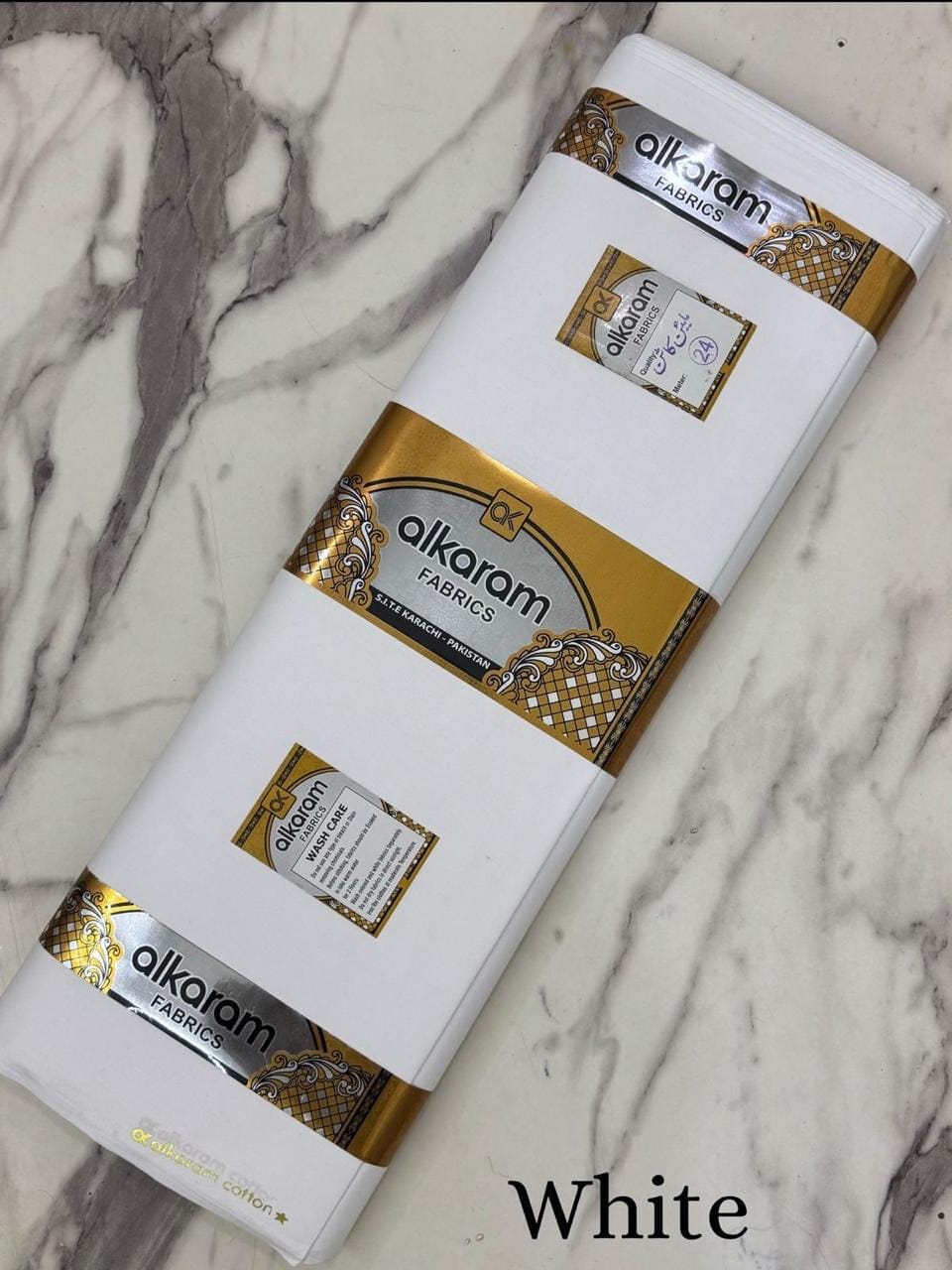 AlKaram Cotton –White Color Winter Collection
