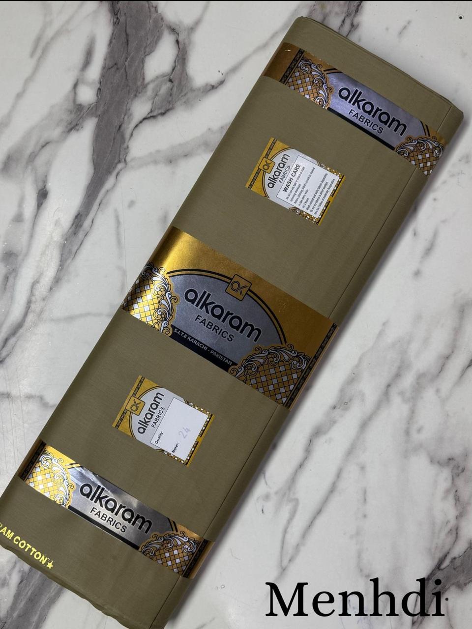 AlKaram Cotton – Mehndi Color Winter Collection