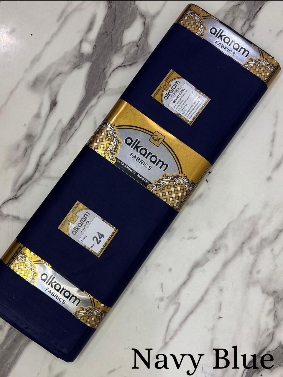 AlKaram Cotton –Navy Blue Winter Collection