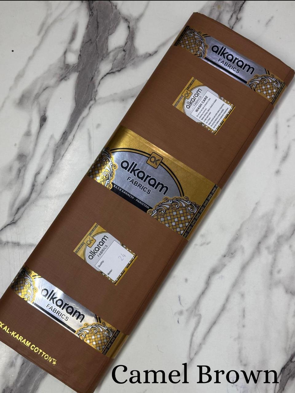 AlKaram Cotton –Camel Brown  Color Winter Collection