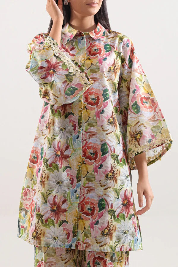 Saya Premium Khaddar 2-Piece Suit – Elegant Multicolor Floral Printed Cotton Khaddar Shirt & Trouser